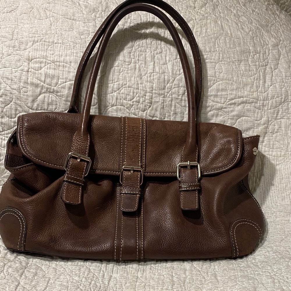 Fossil Dark Brown Leather Shoulder Bag